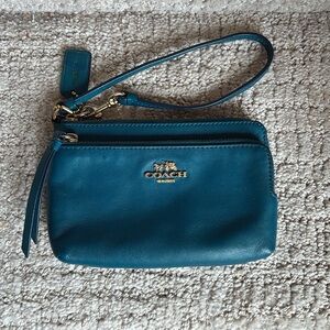 Coach Teal Wristlet Clutch